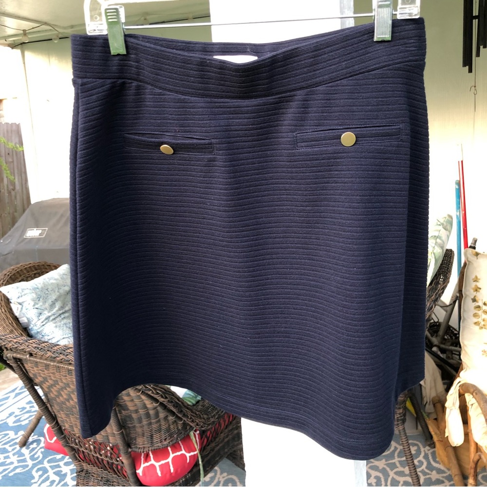 NEW LOFT Rubbed Navy Mini Skirt M